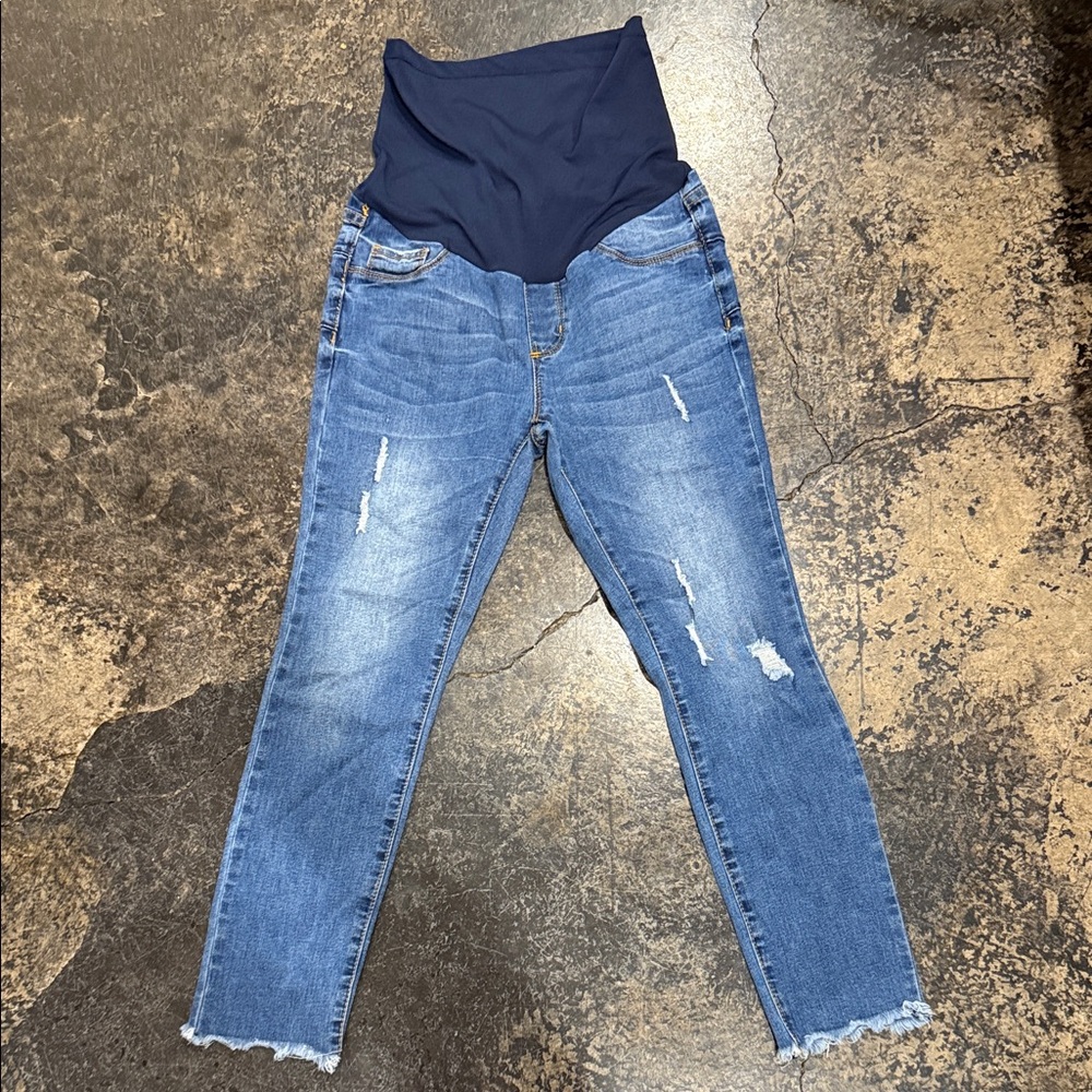 Comfy Blue Maternity Jeggings